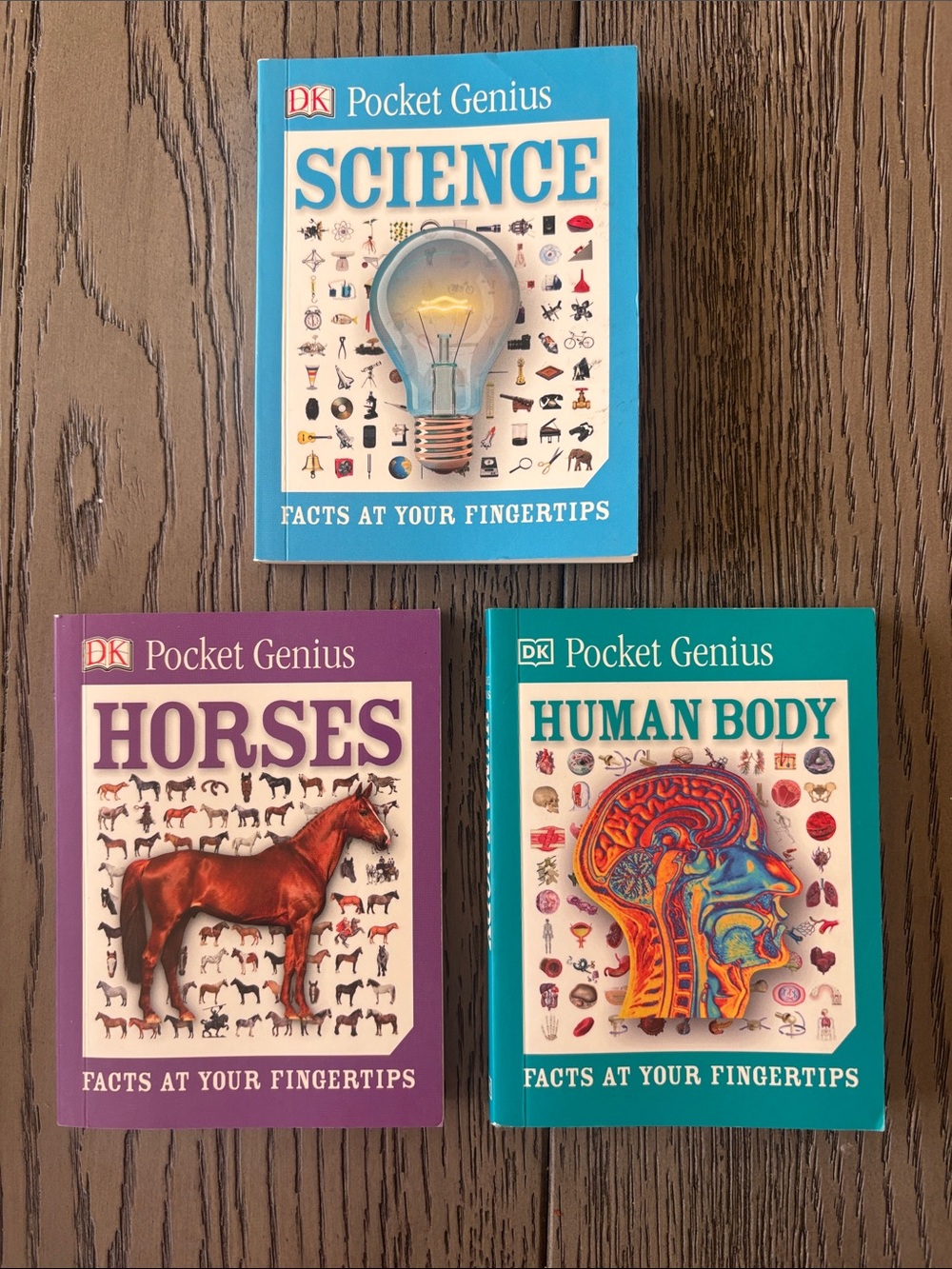Pocket Genius Books - Horses, Human Body and Science - Set of 3